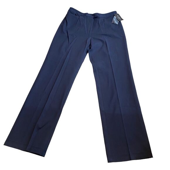Nordstrom Classiques Entier 14 Pleat Front Straight Leg Dress Pant Navy Blue New - Picture 1 of 6